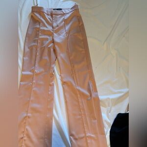 Zara Satin flare Pants quartz pink